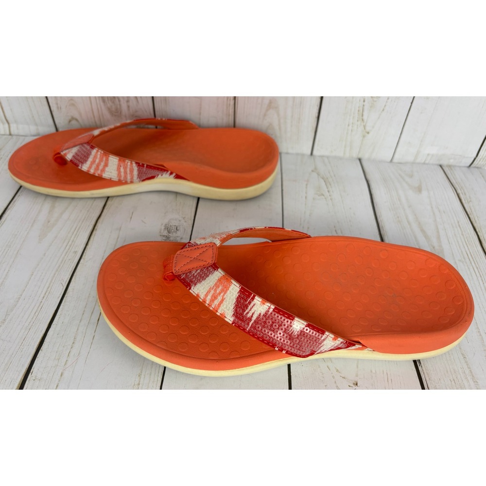 Vionic Tide Sequoia Orange Sequin Orthotic Thong Sandals Womens 5 44TIDESEQ - Picture 3 of 7